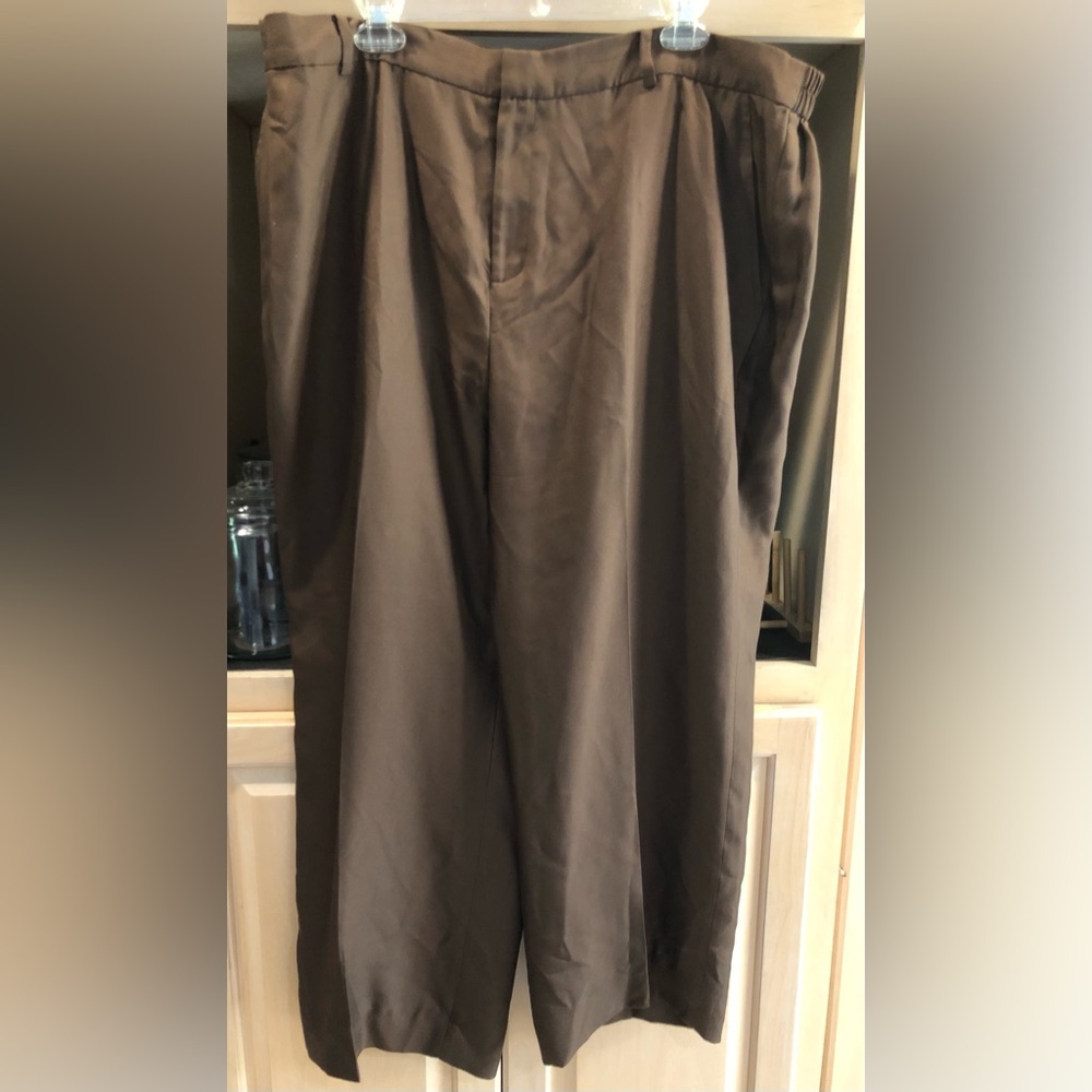 Ralph Lauren Brown Silk Trousers - Lined / Size 20W